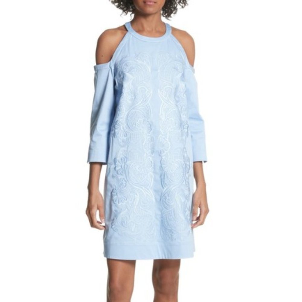 Ted Baker London Blue Cold Shoulder Shift Dress